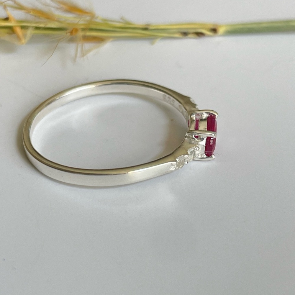 Aaa+ Ruby Ring In 925 Sterling Silver Size: Us 5,… - image 7